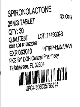 This is the label for Spironolactone Tablets 25 mg