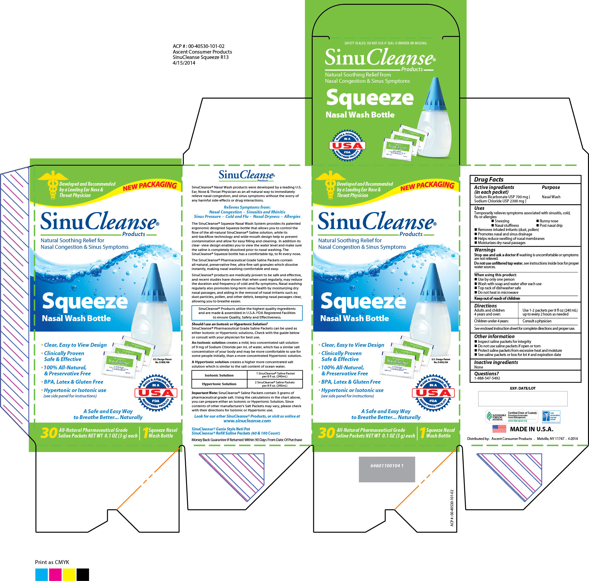 Sinucleanse Squeeze | Sodium Bicarbonate, Sodium Chloride Kit Breastfeeding