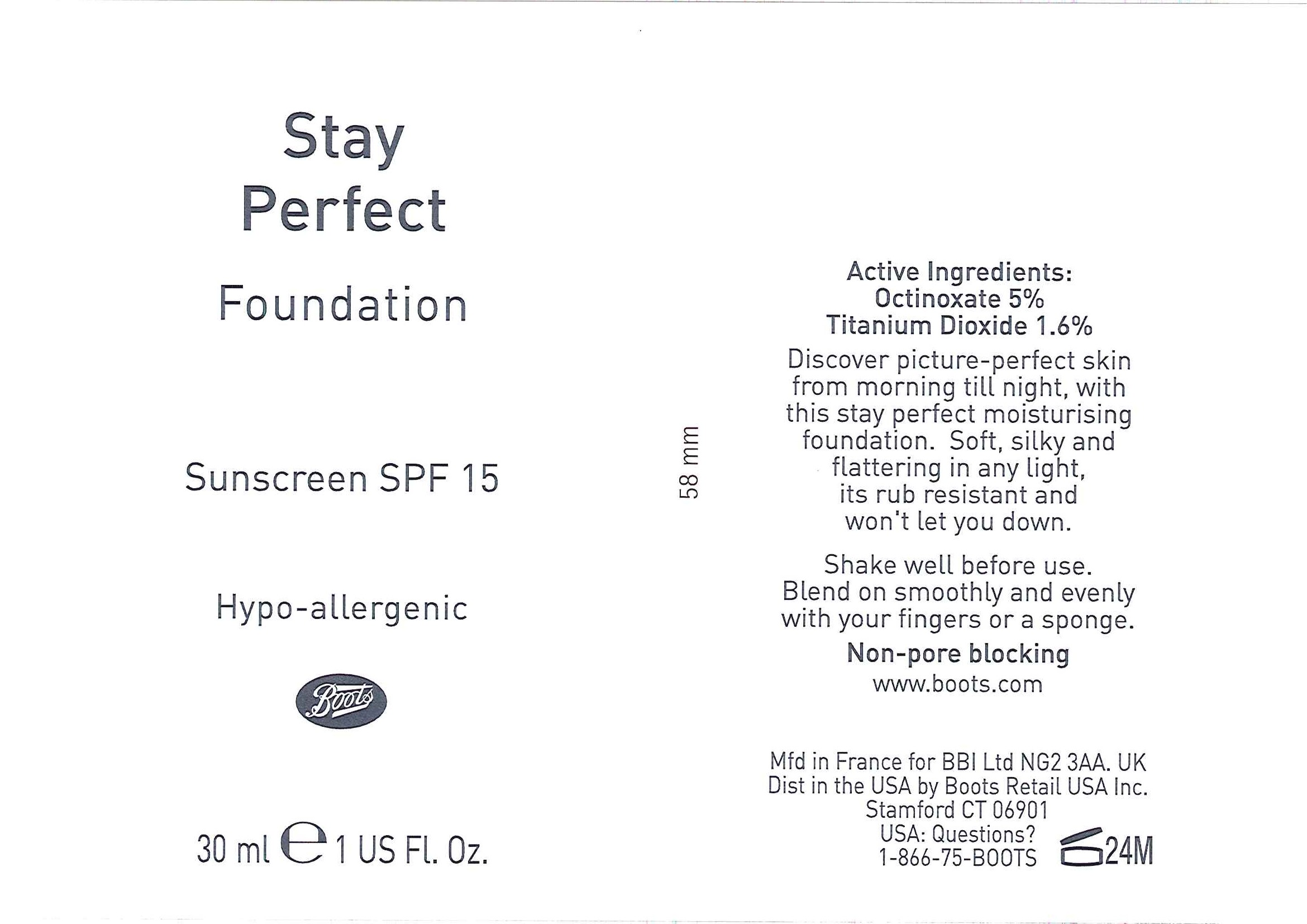 Stay Perfect Fdn bottle labels