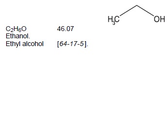 Structural formula Dehydrated Alcohol