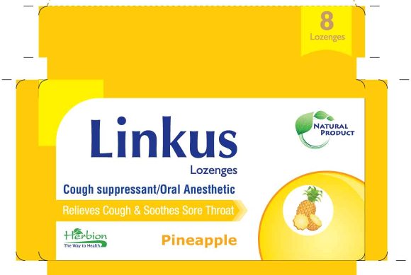 Linkus Lozenges Pineapple Front Label