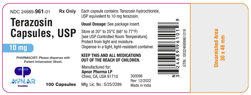 Terazosin Capsules 10 mg - Label - 100ct