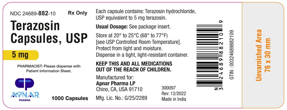 Terazosin Capsules 5 mg - Label - 1000ct