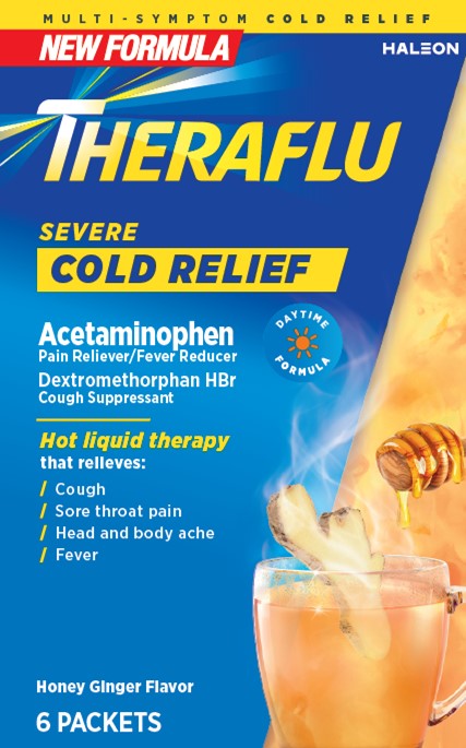 Theraflu Severe Cold Relief Daytime Honey Ginger 6 ct carton