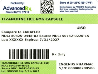 Tizanidine HCL 6mg Capsule #60