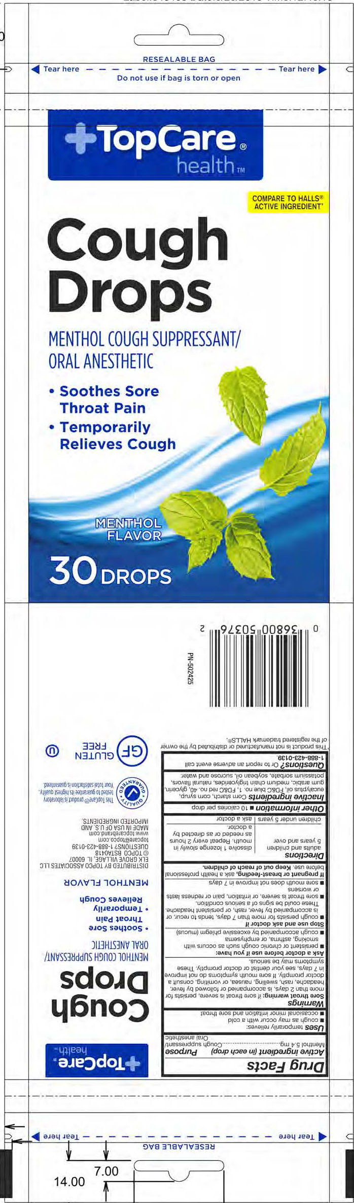 TopCare Menthol 30ct Cough Drops