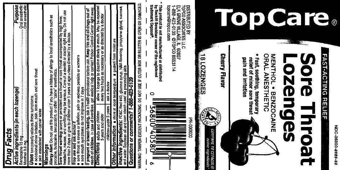 Topcare Sore Throat Cherry Flavor | Benzocaine, Menthol Lozenge Breastfeeding