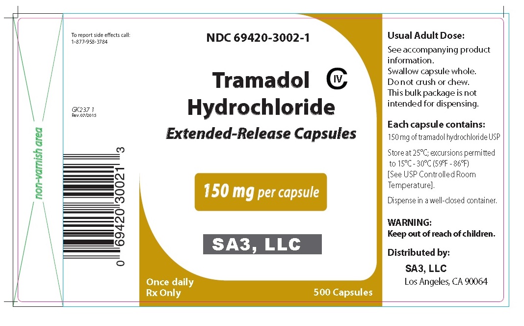 PRINCIPAL DISPLAY PANELNDC 69420-3002-1TramadolHydrochlorideExtended-Release Capsules150 mg per capsule