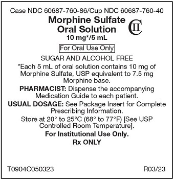 10 mg/5 mL Morphine Sulfate Oral Solution Tray Label