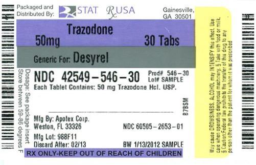 Trazodone 50 mg Label Image