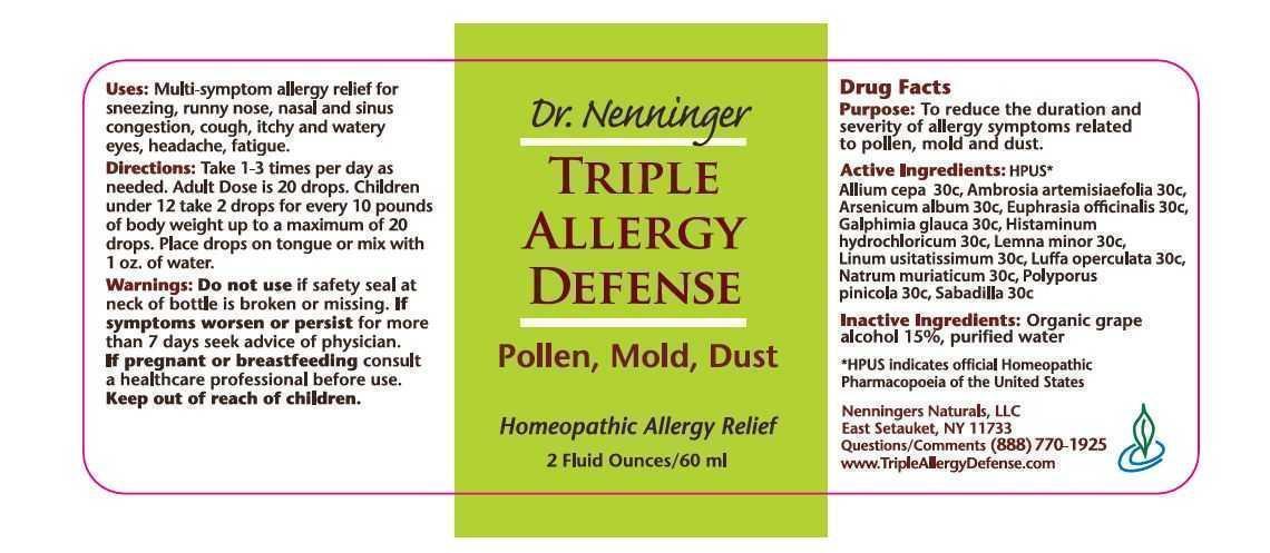 Triple Allergy Defense 60 ml Label
