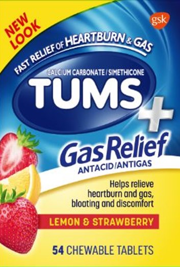 Tums + GasRelief Lemon and Strawberry 54 ct