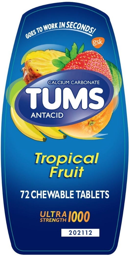 Tums Ultra Strength Tropical Fruit 1000 mg 72 count