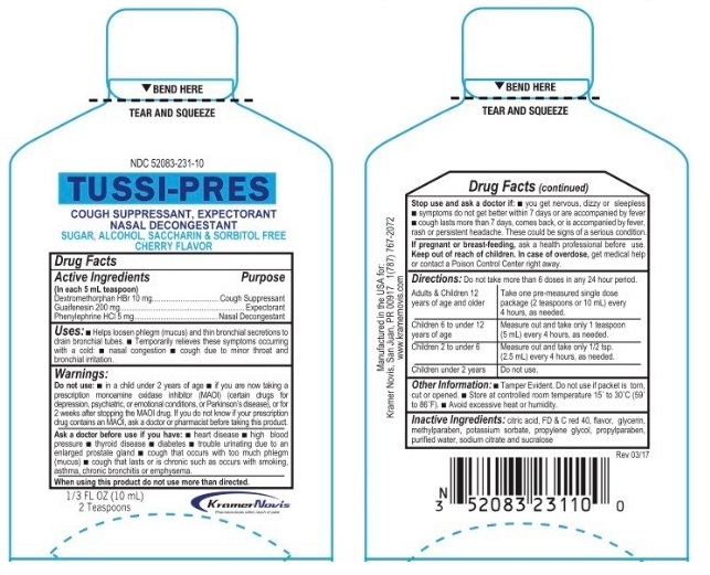 Tussi Pres | Guaifenesin, Phenylephrine Hydrochloride, Dextromethorphan Hydrobromide Syrup Breastfeeding