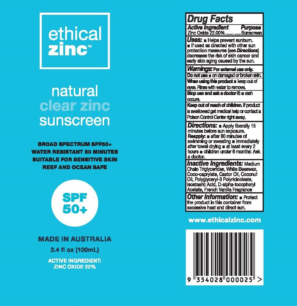Ethical Zinc Natural Clear Zinc Sunscreen Spf-50 | Zinc Oxide Lotion while Breastfeeding