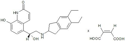 Structural formula for indacaterol maleate