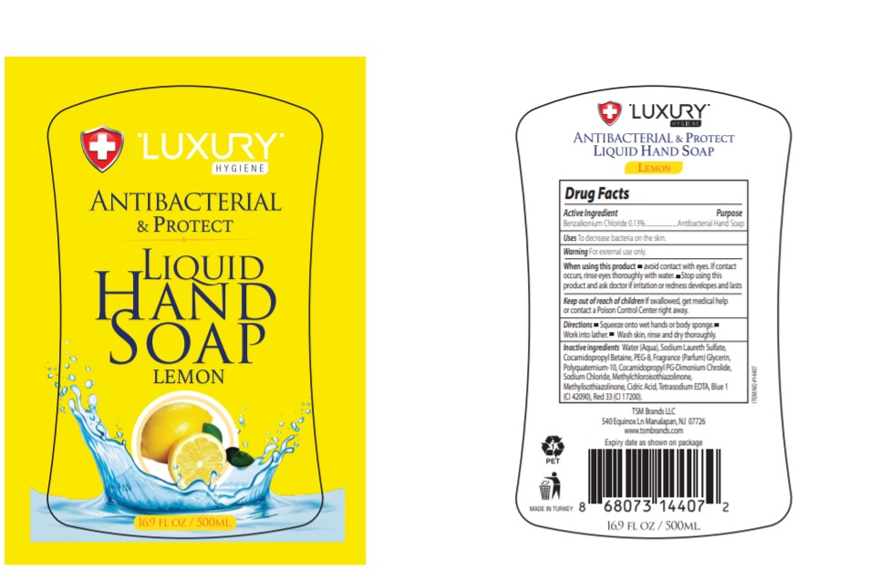 Luxury Hygiene Antibacterial Liquid Hand Soap - Lemon