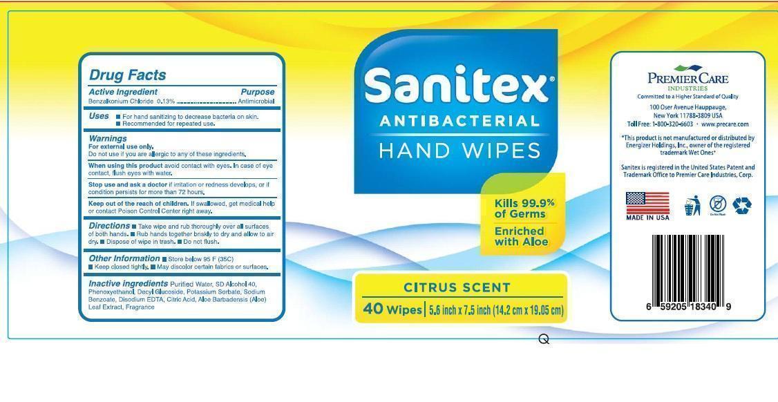 Sanitex Antibacterial Hand Wipes Citrus Scent | Benzalkonium Chloride Swab Breastfeeding