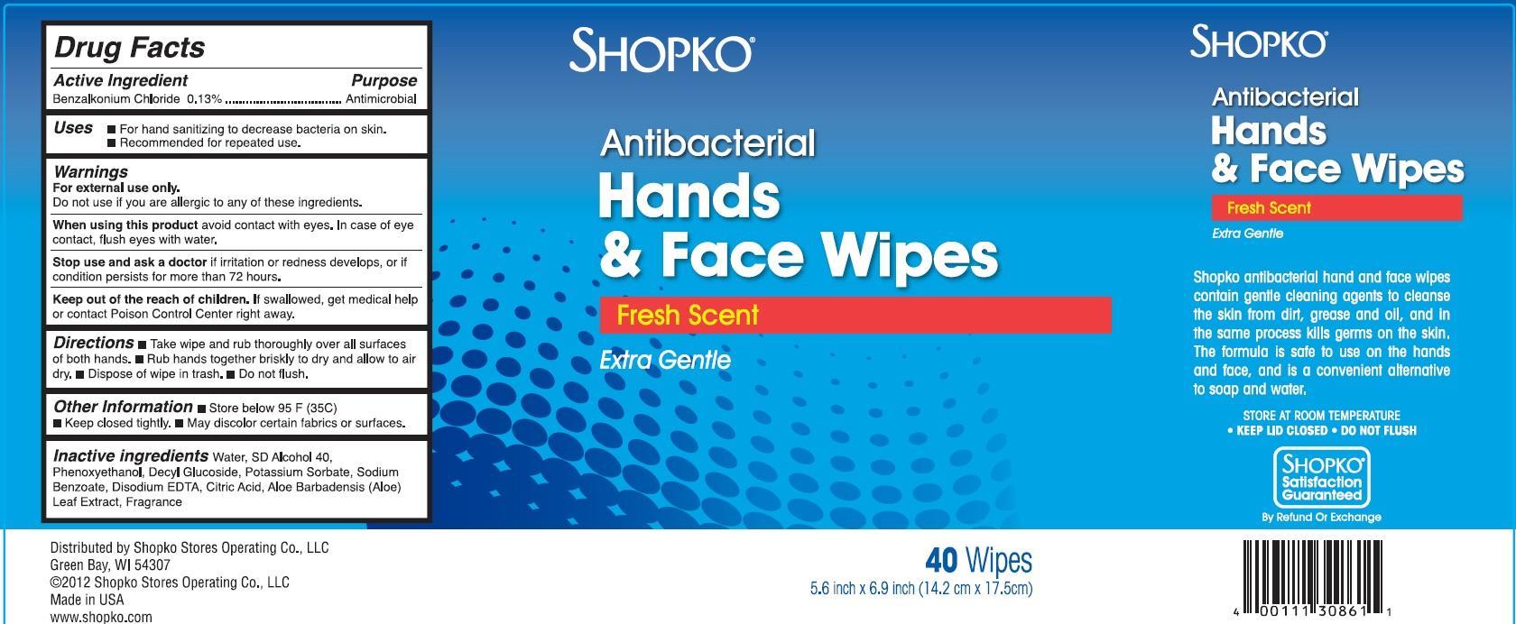 Shopko Antibacterial Hands And Face Fresh Scent | Benzalkonium Chloride Cloth Breastfeeding