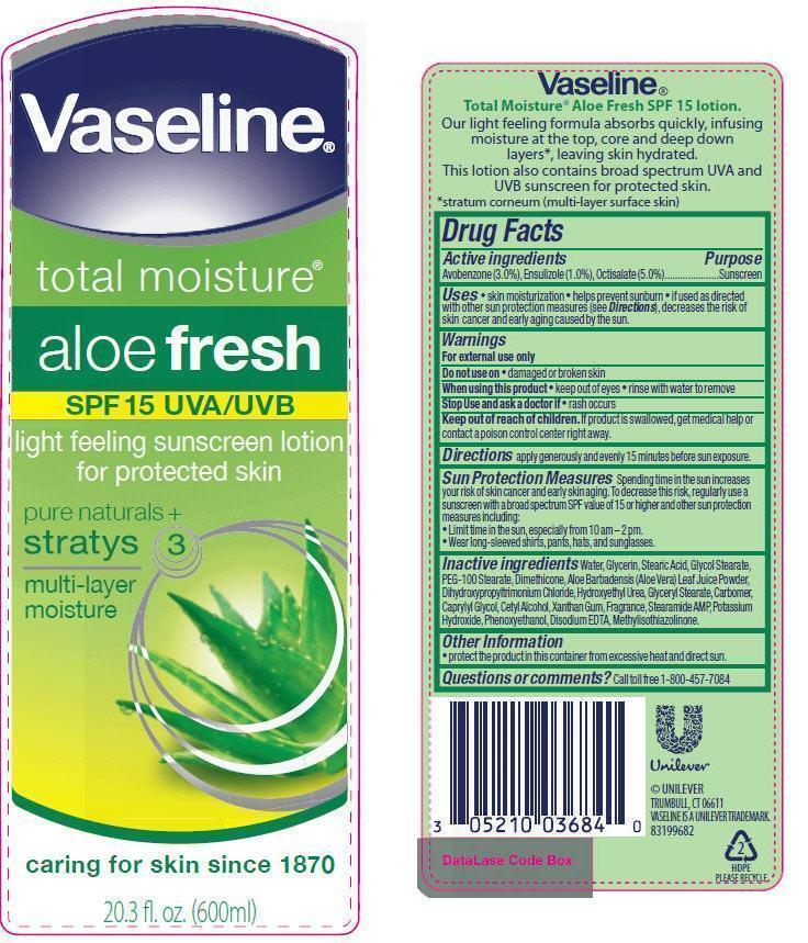 Vaseline Total Moisture Aloe Fresh Spf 15 | Octisalate, Avobenzone, Ensulizole Lotion while Breastfeeding