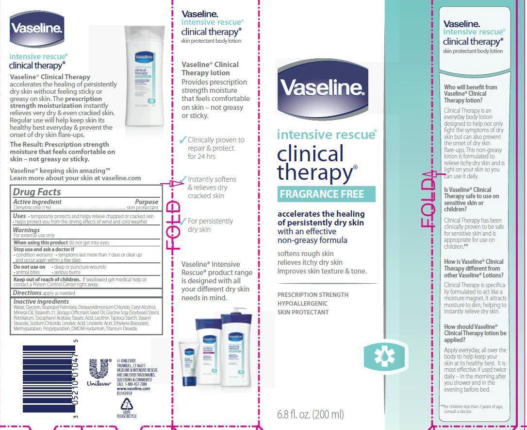 Vaseline Intensive Care Clinical Fragrance Free Carton