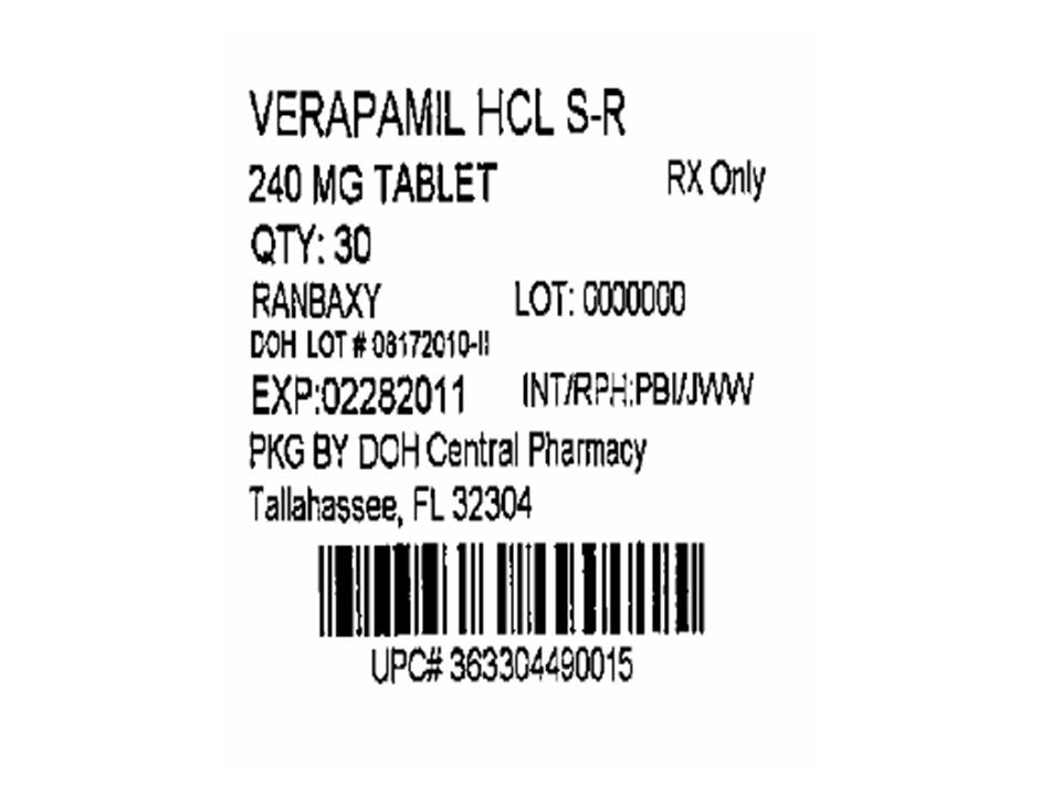Verapamil Tablets 240mg 30s Label