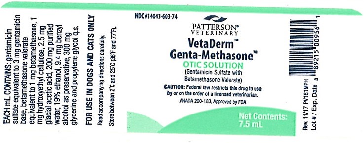 VetaDerm Genta Methasone Otic Solution 7.5mL Label