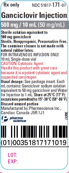 Ganciclovir Injection vial label 10 mL