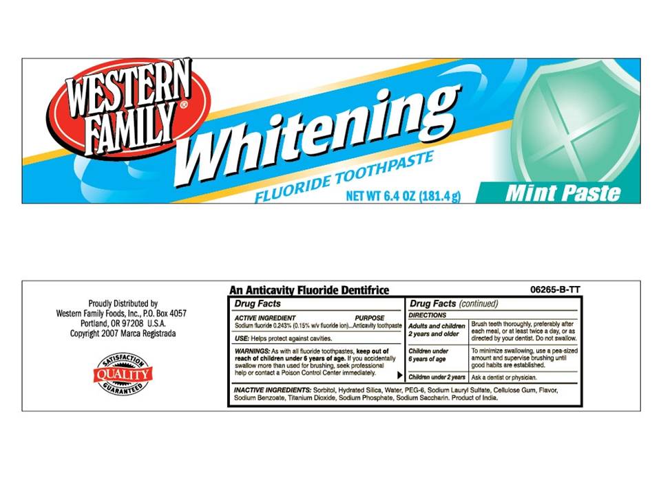 Western Family Whitening | Sodium Fluoride Paste, Dentifrice Breastfeeding