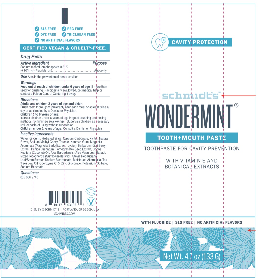 Schmidts Wondermint Tooth And Mouth | Sodium Monofluorophosphate Paste, Dentifrice while Breastfeeding