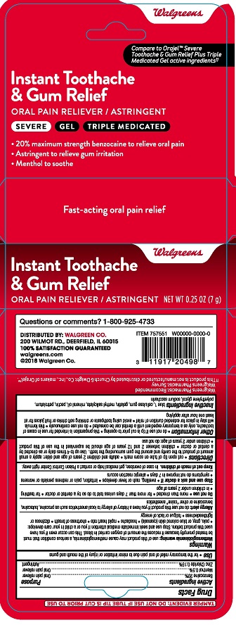 Walgreens Toothache Gum Relief Gel 2821380R1