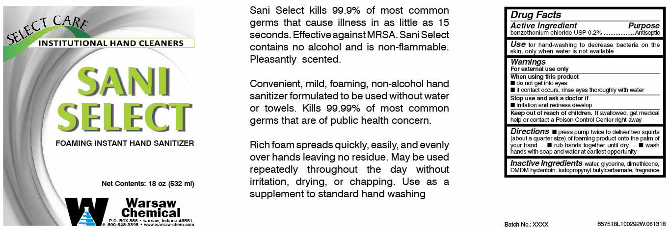 Sani Select Foaming Instant Hand Sanitizer | Benzethonium Chloride Liquid Breastfeeding
