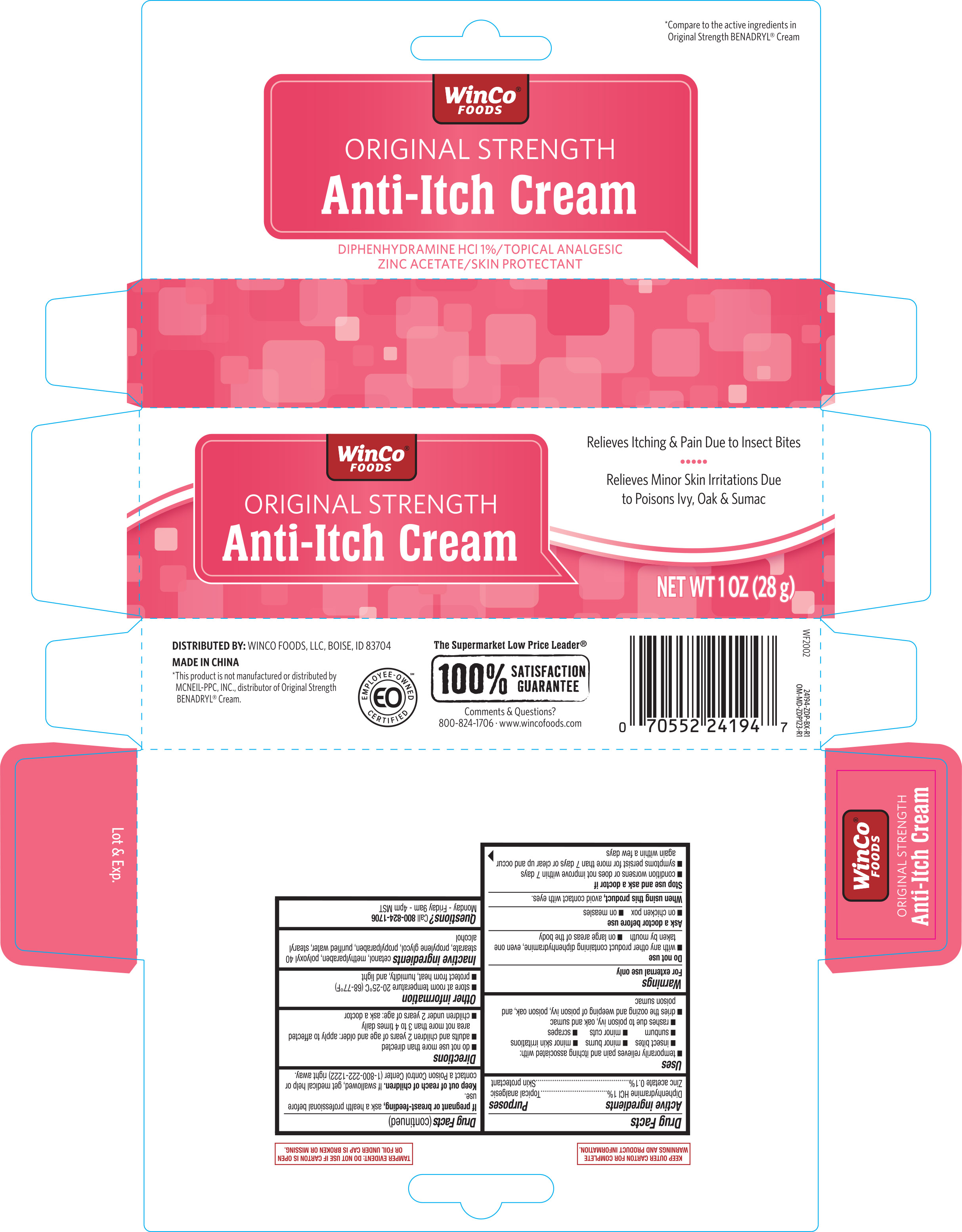 WinCo Anti-itch Cream Original 1 oz