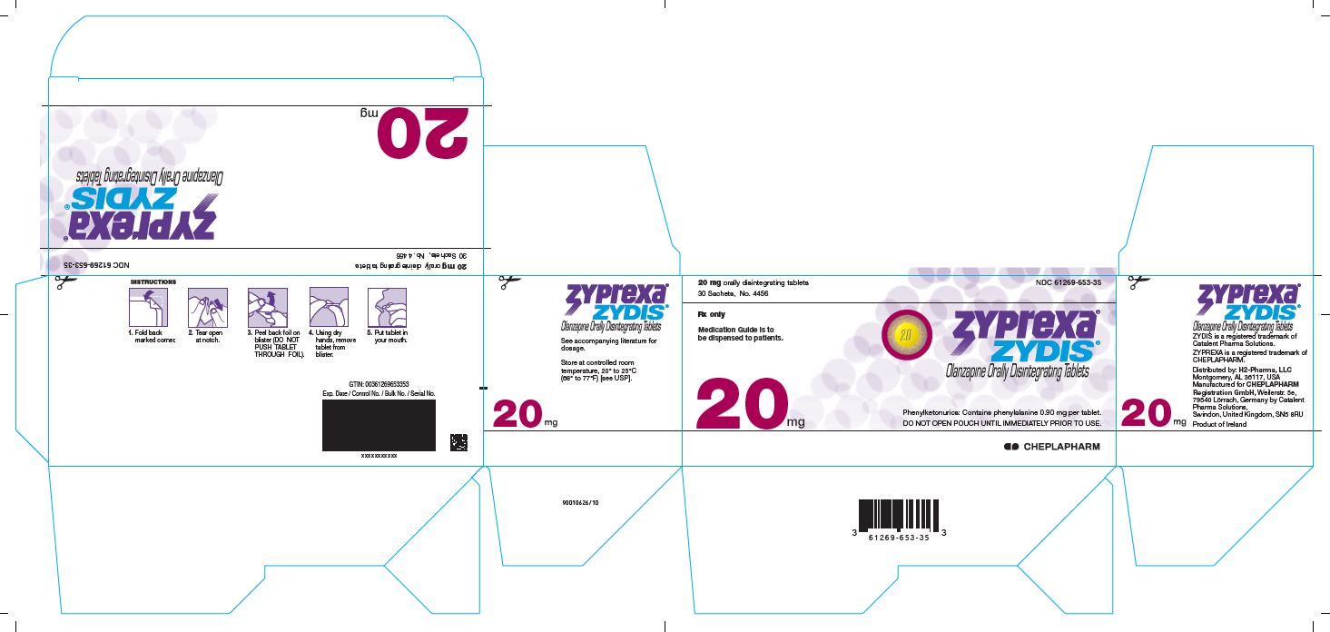 PACKAGE LABEL - ZYPREXA ZYDIS 20 mg tablet, 30 sachets, trade
