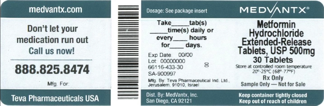 metformin hydrochloride extended release 500mg tablet