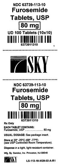 Furosemide 80mg UD100 Label