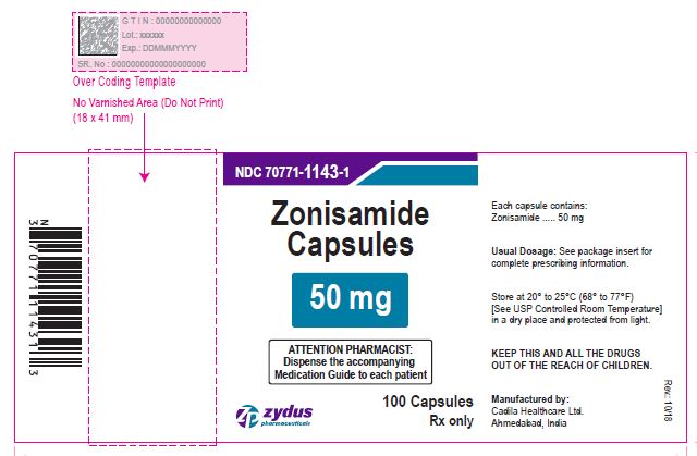Zonisamide Capsules, 50 mg