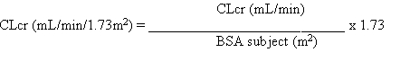 Then CLcr is adjusted for body surface area (BSA) as follows