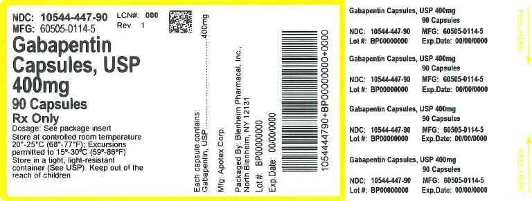 Label Graphic-Gabapentin (Blenheim) 400mg 90s