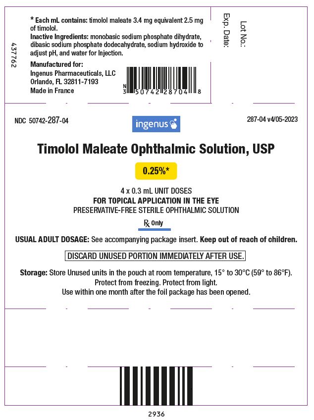 Timolol Maleate Ophthalmic Solution USP, 0.25% - Pouch Label
