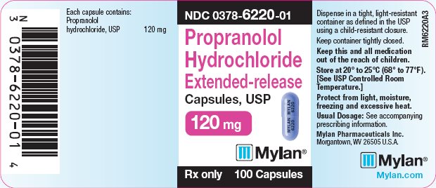 Propranolol Hydrchloride Extended-release Capsules, USP 120 mg Bottle Label