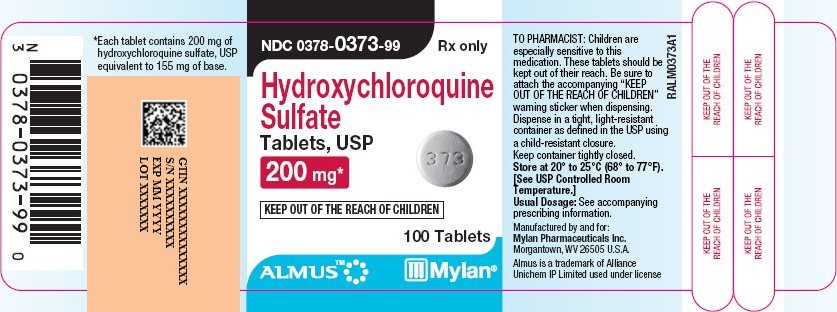Hydroxychloroquine Sulfate Tablets, USP 200 mg Bottle Label