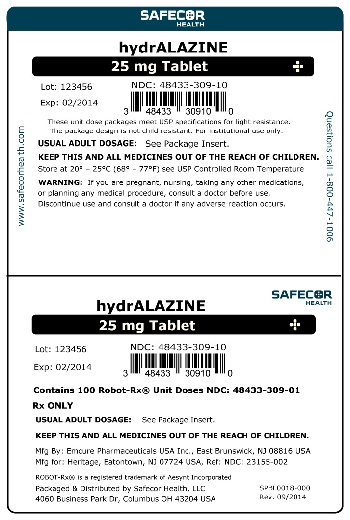 Hydralazine 25 mg Robot Unit Dose Box Label
