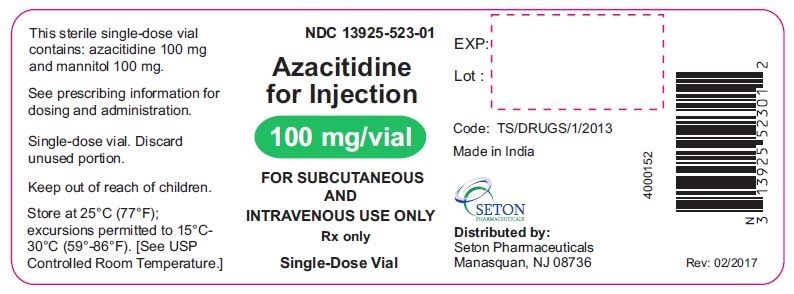 Azacitidine for injection 100mg/vial, Vial label