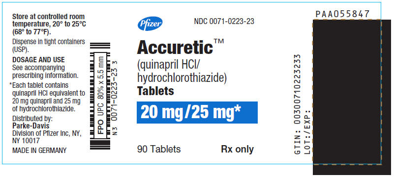 PRINCIPAL DISPLAY PANEL - 20 mg/25 mg Tablet Bottle Label