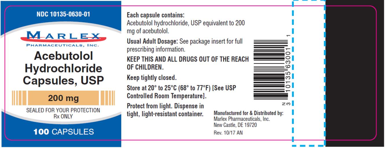 PRINCIPAL DISPLAY PANEL
NDC 10135-0630-01
Acebutolol 
Hydrochloride
Capsules, USP
200 mg
100 CAPSULES
Rx Only

