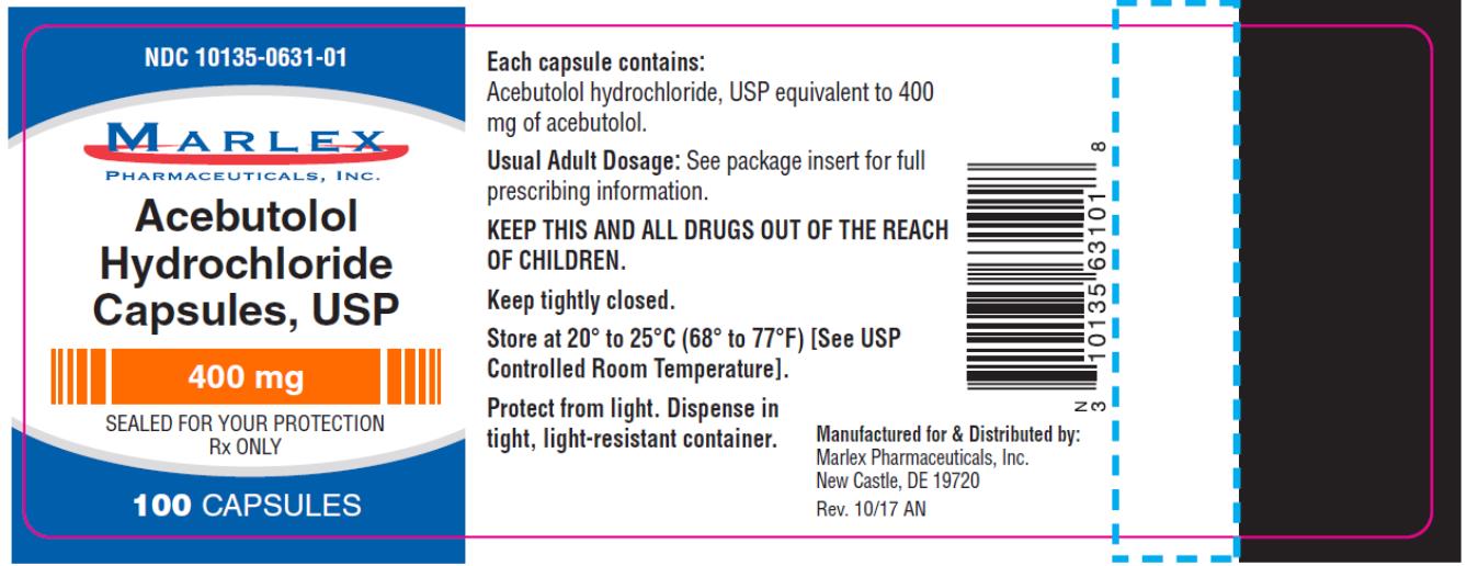 PRINCIPAL DISPLAY PANEL
NDC 10135-0631-01
Acebutolol 
Hydrochloride
Capsules, USP
400 mg
100 CAPSULES
Rx Only
