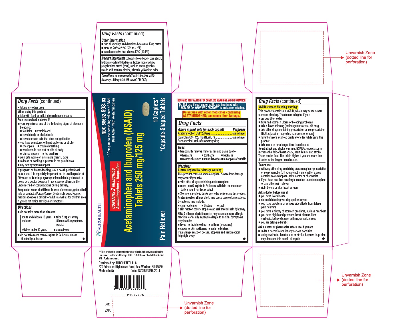 PACKAGE LABEL-PRINCIPAL DISPLAY PANEL - 250 mg/125 mg Container Carton (10 Caplets)