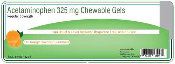 PRINCIPAL DISPLAY PANEL
Acetaminophen 325 mg Chewable Gels
14 Orange Flavored Gummies
NDC: 50488-4325-1
