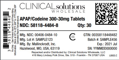 APAP-Codeine 300-30mg tablets 30 count blister card